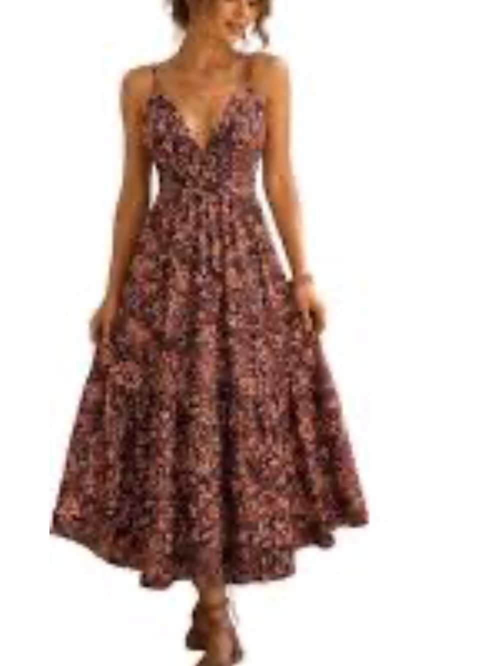 Jason Wu womans Spaghetti Strap Floral Maxi Dress in Burgundy size S